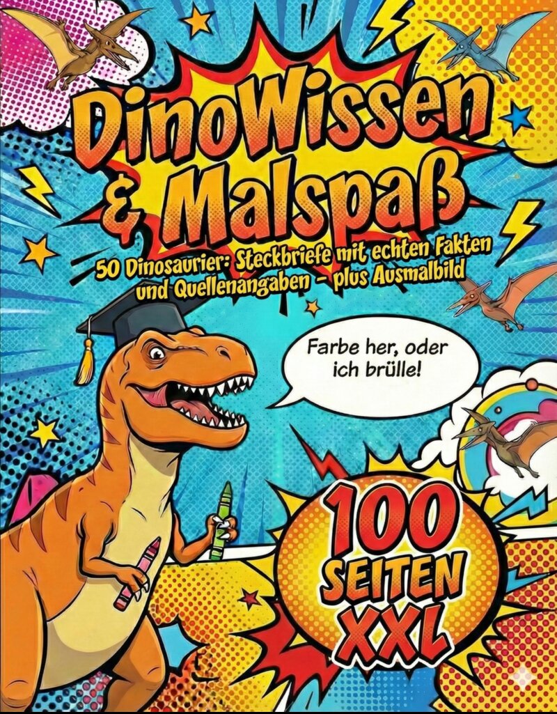 DinoWissen & Malspaß: 50 Dinosaurier